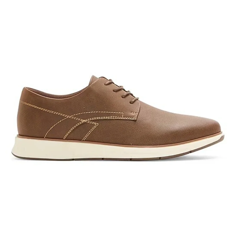 St. Johns Bay Canton Mens Brown Oxford Shoes Size 8 Medium Memory Foam NWT